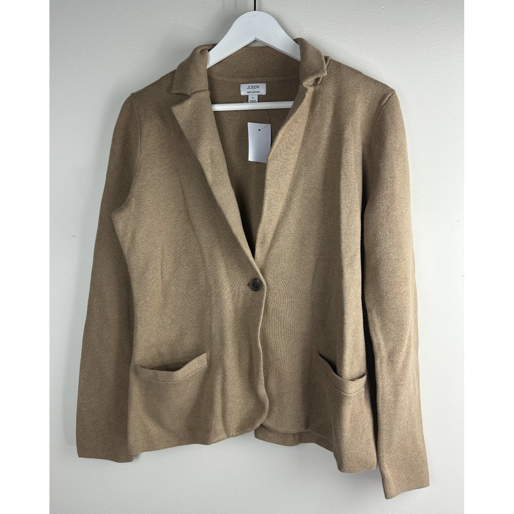 New J.Crew Factory Schoolboy Sweater Blazer Heather Acorn Brown Small Stretch - Picture 11 of 11